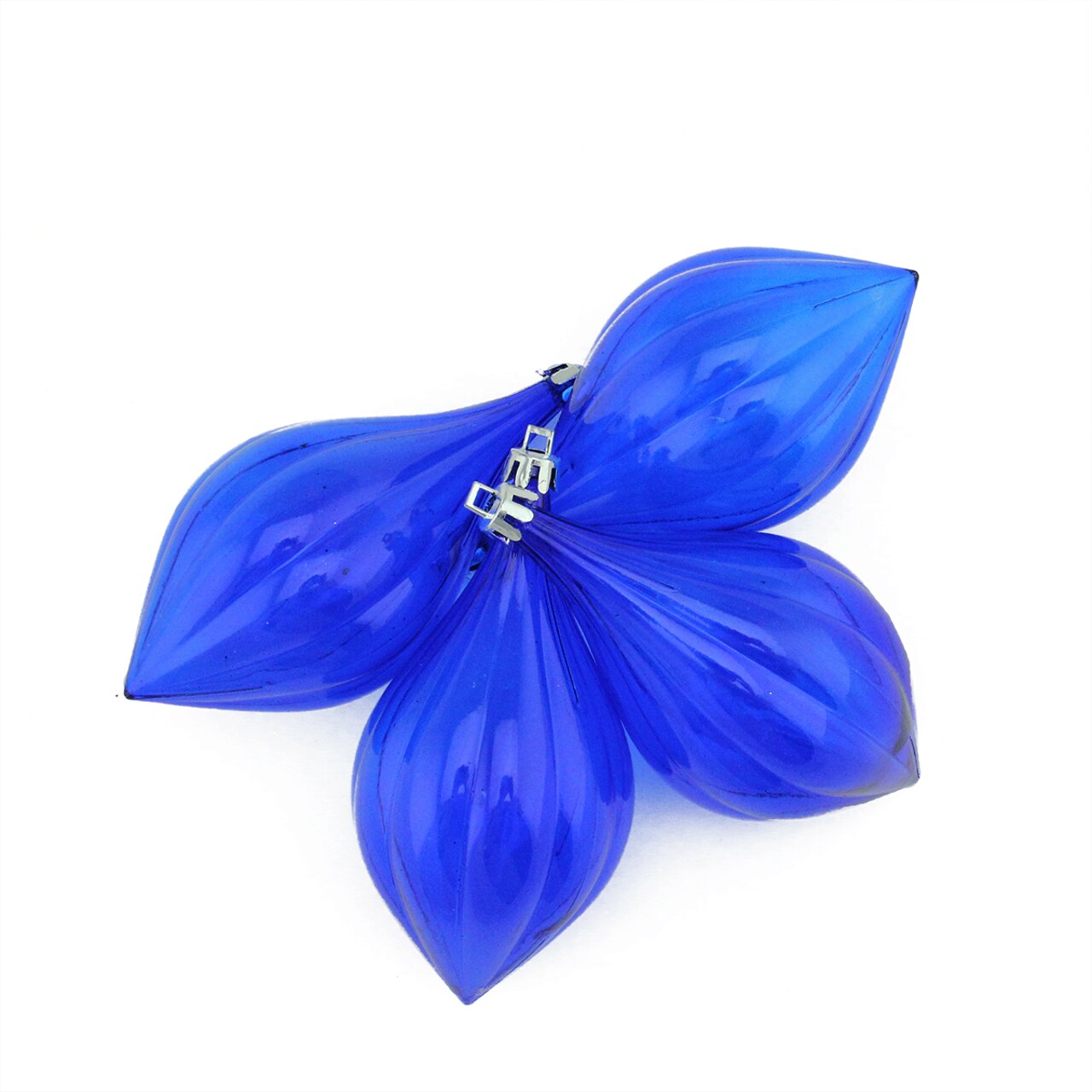 Northlight 4ct Blue Shatterproof Transparent Christmas Finial Ornaments 5"